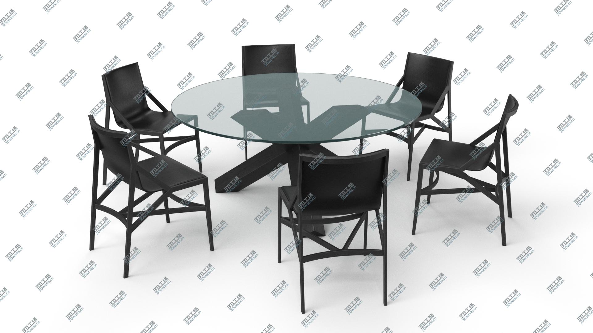 images/goods_img/2021040233/3D Cassina Dining Table Chair Set Black Glass - PBR model/1.jpg